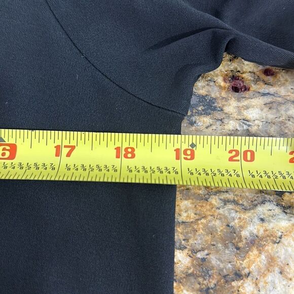 Eileen Fisher Black Silk 3/4 Sleeve Scoop Neck Dress Size M - Picture 6 of 8